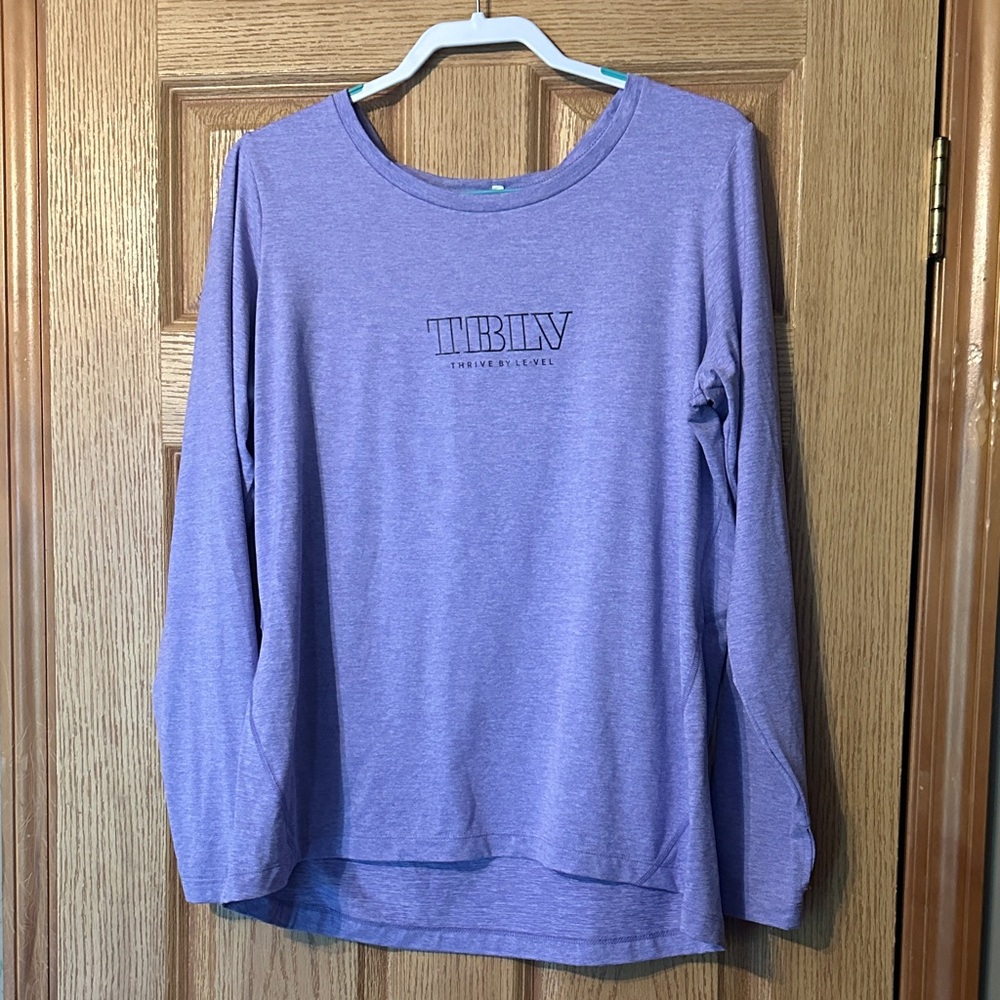 Thrive Lavender Long-Sleeve Crewneck Logo Tee
